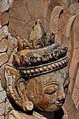 Elaborate figures carved in stucco decorate the ancient stupas, Kakku Buddhist Ruins. Shan State in Myanmar (Burma).